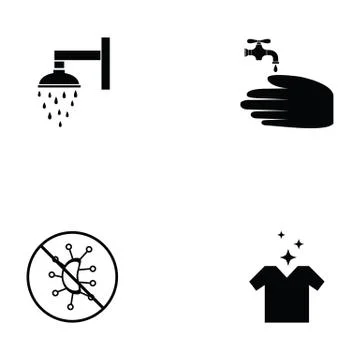 Hygiene icon set Stock Illustration