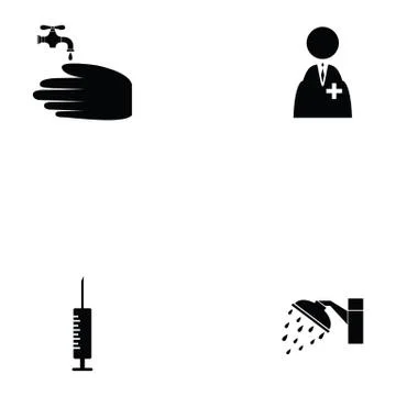 Hygiene icon set Illustrazione stock