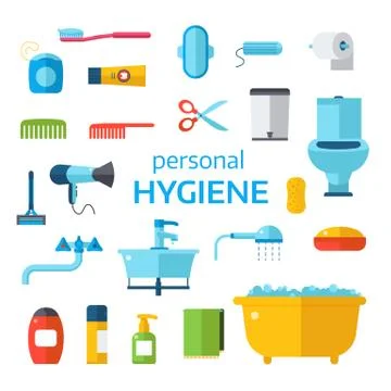 Hygiene icons vector set isolated on white background イラスト素材