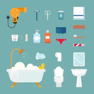 Hygiene icons vector set isolated on white background Stock Illustration