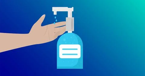 Hygiene rules blue banner vector illustration Stock Illustration