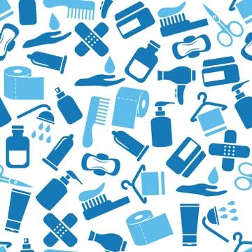 Hygiene seamless pattern Stock Illustration