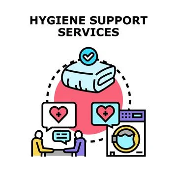 Hygiene support services providing laundry assistance and healthcare Stock Illustration