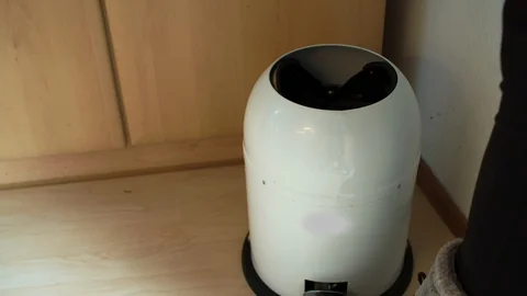 Hygiene: Throwing a paper tissue in the garbage bin, sick at home in quarantine 動画素材 126485135