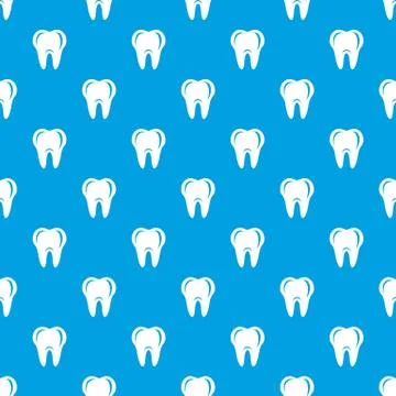 Hygiene of tooth pattern vector seamless blue Stock Illustration