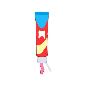 Hygiene toothpaste cartoon vector illustration 库存插图