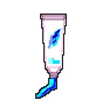 Hygiene toothpaste game pixel art vector illustration Ilustración de archivo