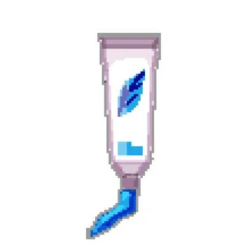 Hygiene toothpaste pixel art vector illustration sign color 库存插图