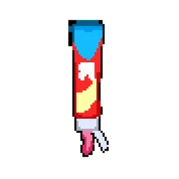 Hygiene toothpaste pixel art vector illustration Ilustración de archivo