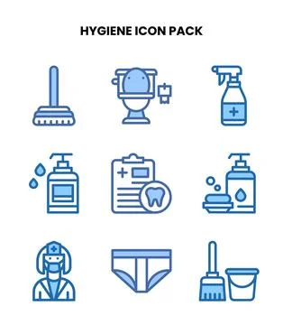 Hygiene Two Colour Graphics Icons Pack Stock Illustration