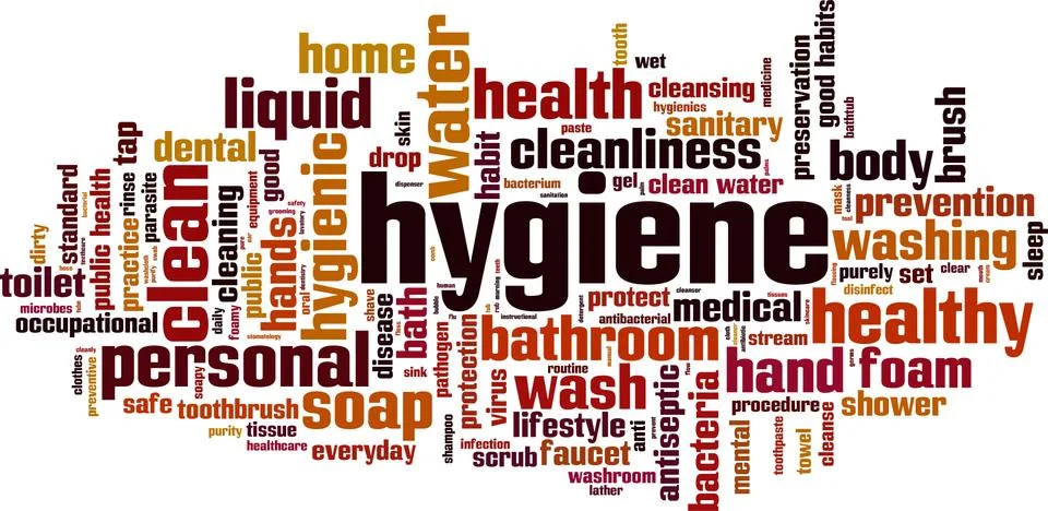 Hygiene word cloud Stock Illustration