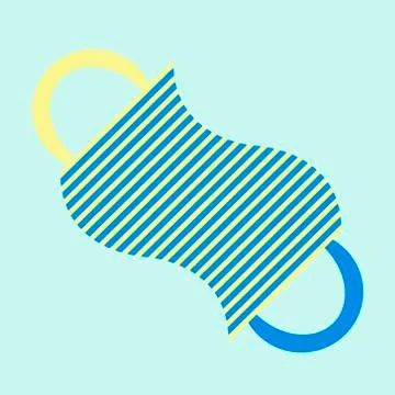 Hygienic shower sponge on a light background. Stock Illustration