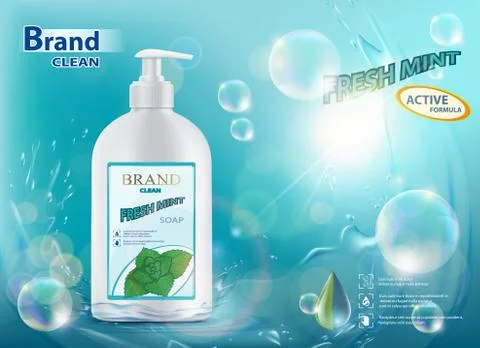 Hygienic soap with mint Stock-Illustration