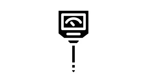 Hygrometer device glyph icon animation Video stock 227263920