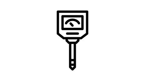 Hygrometer device line icon animation Stockbeeldmateriaal 227271924