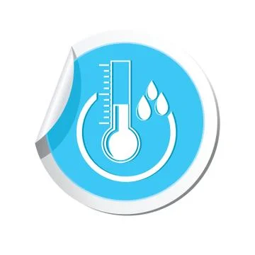 Hygrometer icon round Stock Illustration