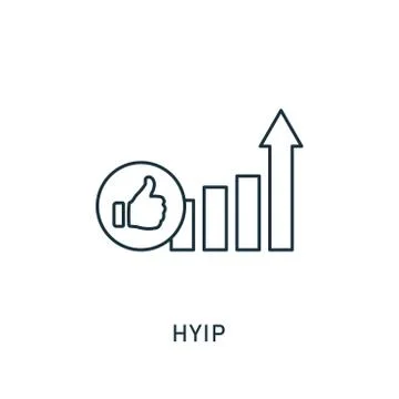 Hyip outline icon. Thin style design from smm icons collection. Pixel perfect Stock Illustration