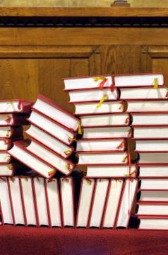 Hymnals and prayer books - stack Stock Photos