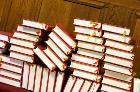 Hymnals and prayer books - stack Stock Photos