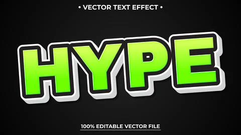 Hype 3d editable text effect, Green Editable text effect Stock Illustration