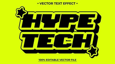 Hype Beast Style Editable Text Effect for clothing brand or T shirt Stock Illustration