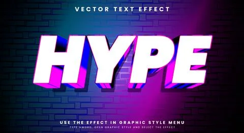 Hype editable text effect Template Stock Illustration