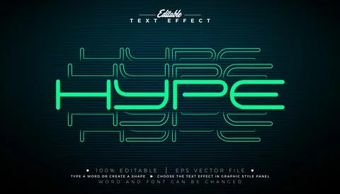 Hype Text Effect Design Editable and Scalable Vector Graphic Style Effect w.. Stock Illustration