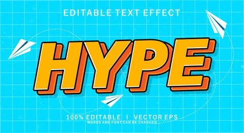 Hype vector text effect with modern style design Stock Illustration