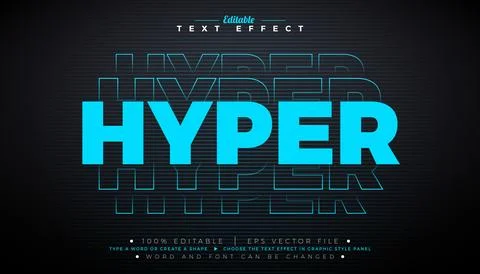 Hyper 3D Text Effect Design Editable and Scalable Vector Graphic Style Effect 스톡 일러스트