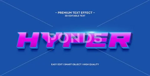 Hyper 3D Text Style Effect Premium PSD Template