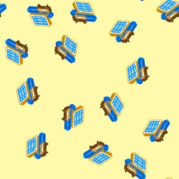 Hyper converged infrastructure isometric icon seamless pattern 스톡 일러스트