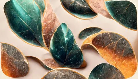 Hyper-detailed 3D render of rare emerald green stones for cool background or Stock Illustration