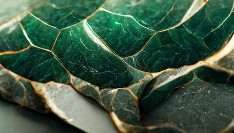 Hyper-detailed 3D render of rare emerald green stones for cool background or Stock Illustration