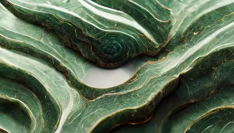 Hyper-detailed 3D render of rare emerald green stones for cool background or Stock Illustration