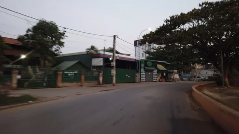 Hyper fast Ride across Siem Reap Town Stock Footage