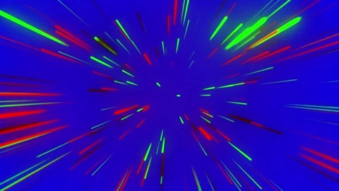 Hyper jump into another galaxy. Speed of light, multicolored glowing rays i.. Stock Footage 330543982