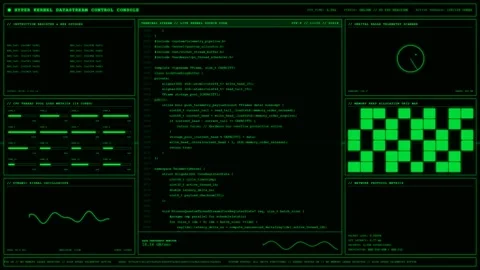 Hyper Kernel Data stream Control Console. Stock Footage 348850706