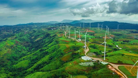 Hyper lapse 4k. Wind turbine generator electric renewable Stock Footage 146510839