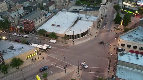Hyper lapse 5 Street Intersection Sunset Stock Footage 166322241