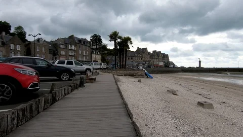 Hyper Lapse Along Cancale Sea Front 動画素材 111727608