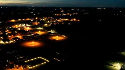 Hyper Lapse of the area at Night Drone Stock Footage 229603584