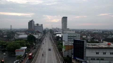 Hyper lapse of arial view of solo city Stock Footage 235560803