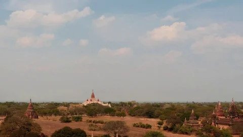 Hyper lapse of Bagan temples in Myanmar Stock Footage 76456331