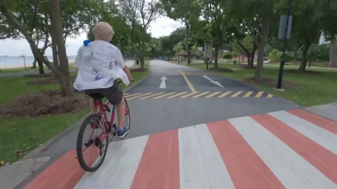 Hyper Lapse On Bicycle Path Vídeo Stock 145114627