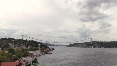 Hyper lapse on Bosphorus, day time drone footage, jk01 動画素材 266255142
