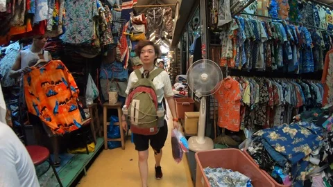 Hyper Lapse bustling the world's largest weekend market Bangkok Stock-Footage 105506905