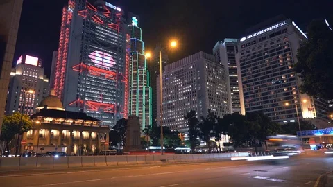 Hyper lapse of Busy traffic at night Stock Footage 125400075