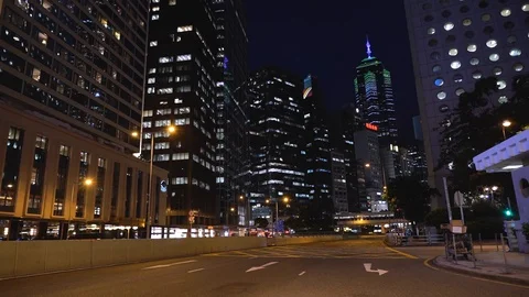 Hyper lapse of Busy traffic at night Stock Footage 125400087