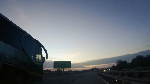 Hyper lapse of Car cruising along North-South Expressway Stock Footage 112942976
