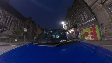 Hyper lapse of car driving though a city Stock Footage 137619717